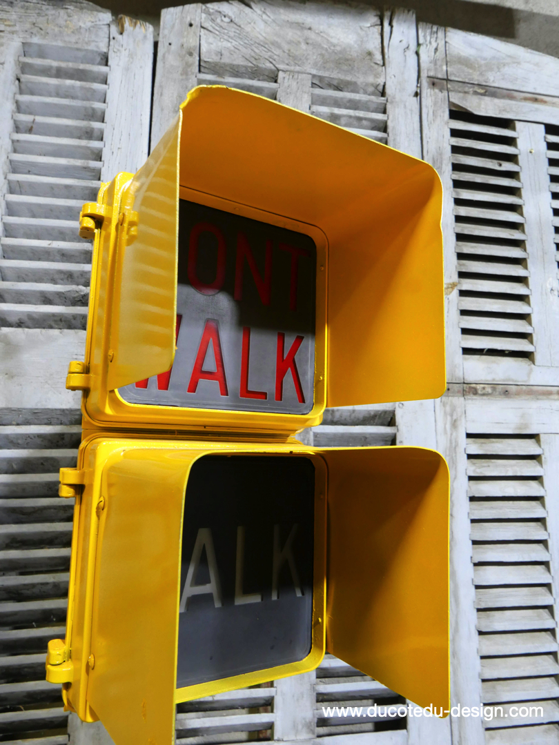 New York feu dont walk americain vintage USA jaune d'origine – Image 16