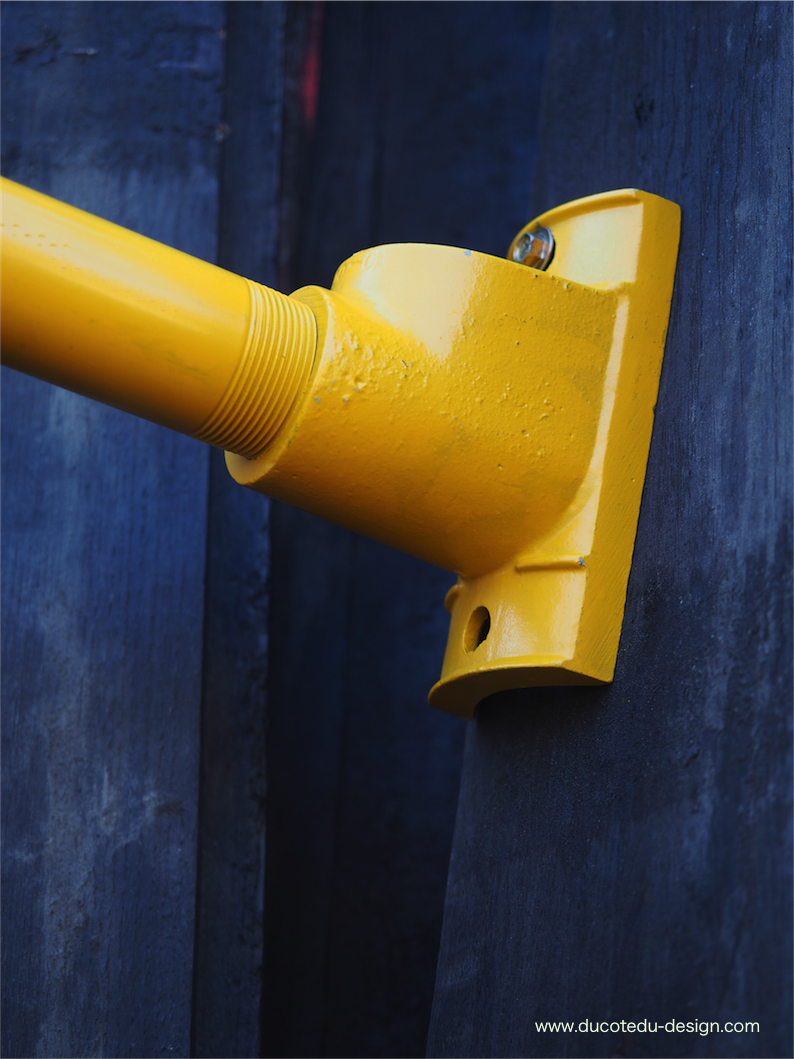 New York feu dont walk americain vintage USA jaune d'origine avec fixations murale – Image 10