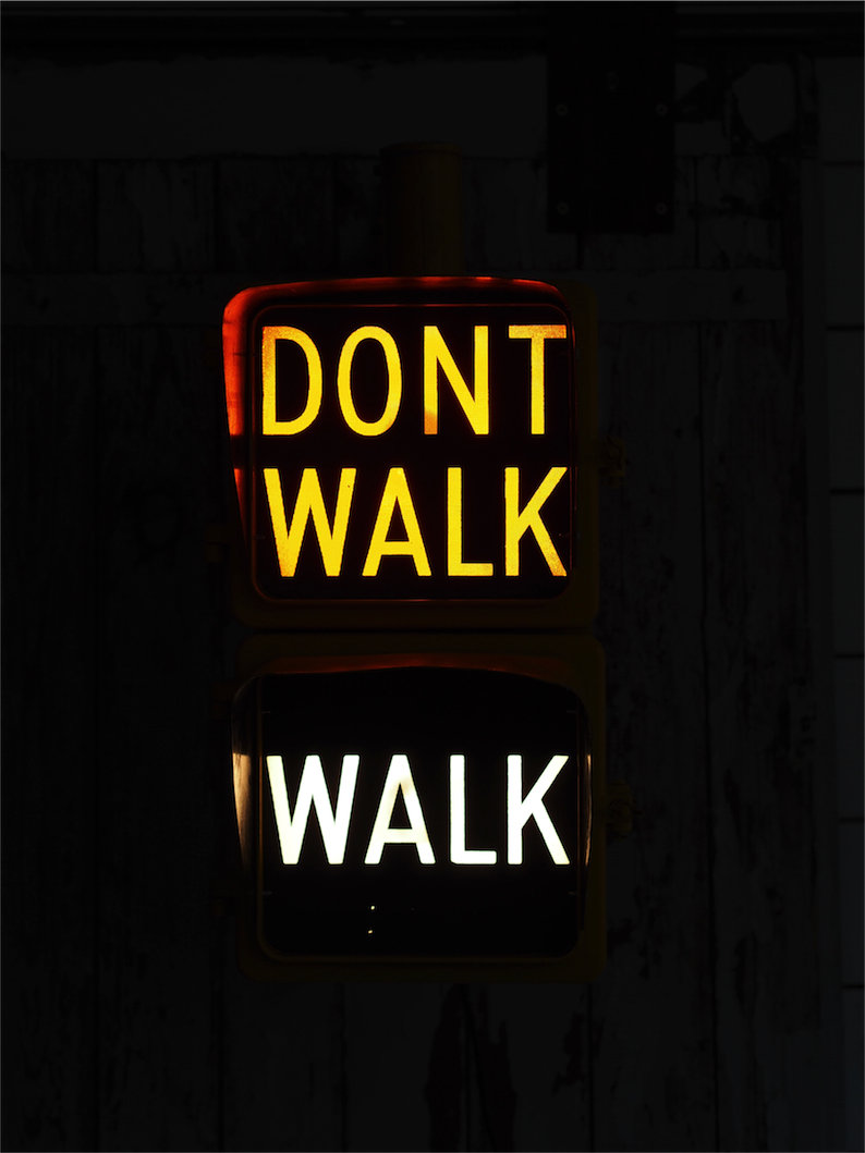 New York feu dont walk americain vintage USA jaune d'origine avec fixations murale – Image 11