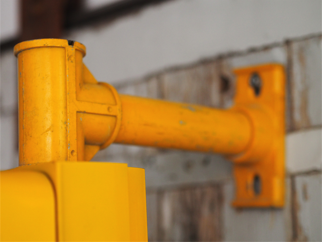 New York feu dont walk americain vintage USA jaune d'origine avec fixations murale – Image 6