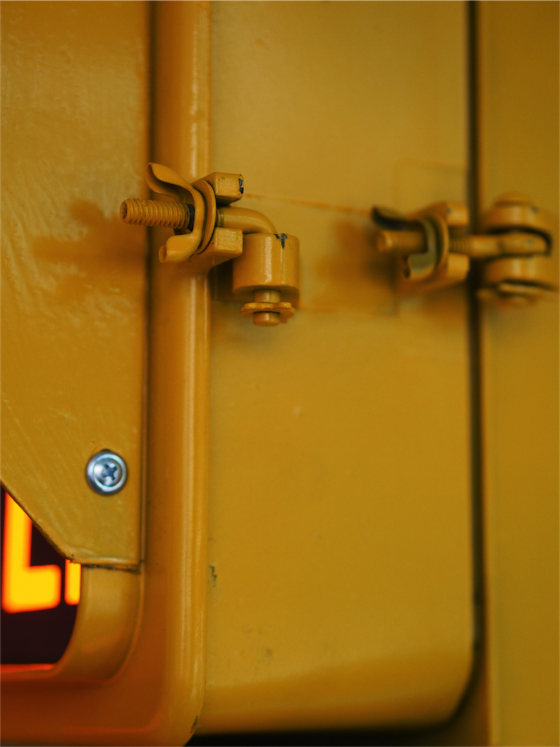 New York feu dont walk americain vintage USA jaune d'origine avec fixations murale – Image 14