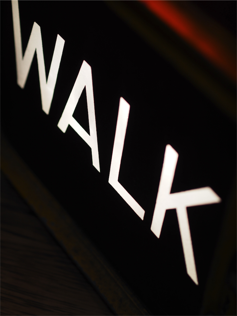 New York grand feu dont walk americain vintage USA jaune d'origine a poser – Image 5