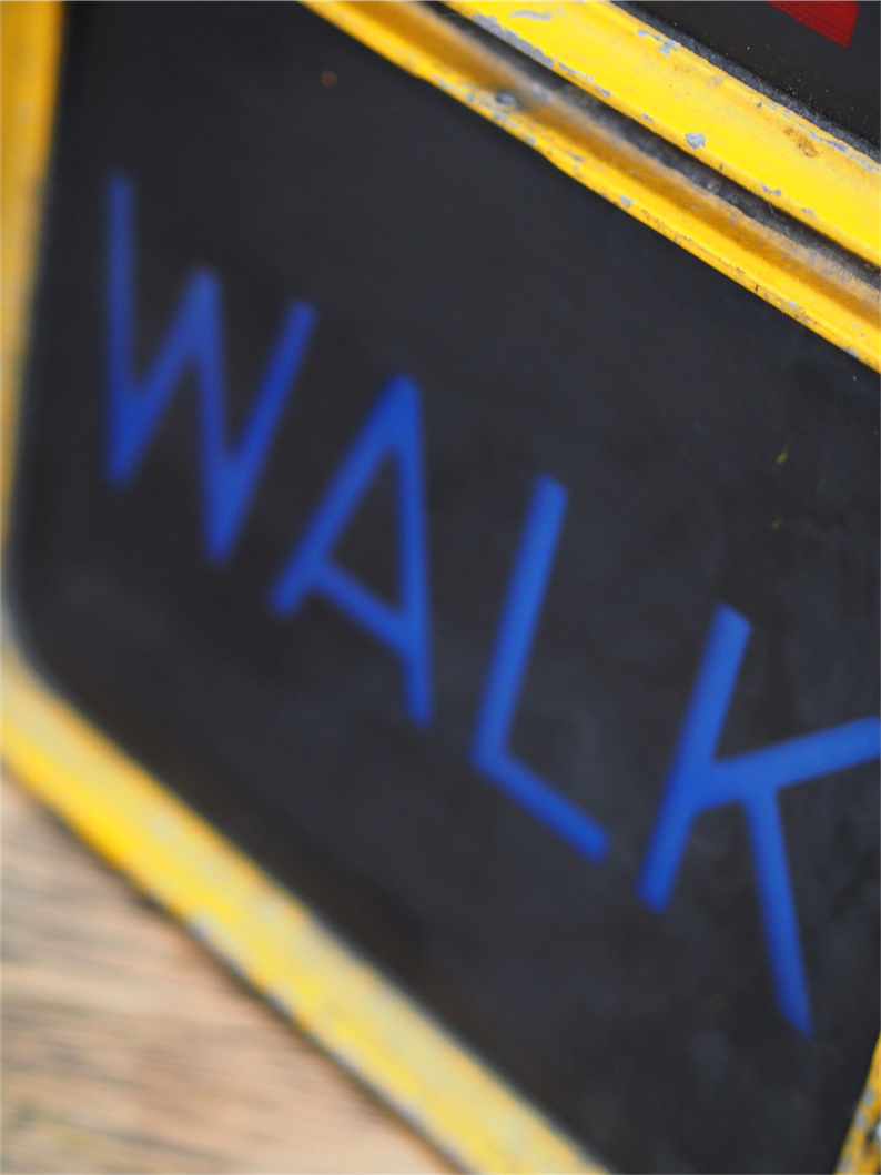 New York grand feu dont walk americain vintage USA jaune d'origine a poser – Image 13