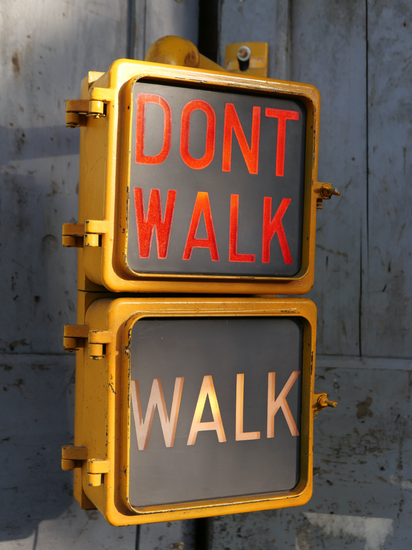 New York feu dont walk americain vintage USA jaune d'origine – Image 2