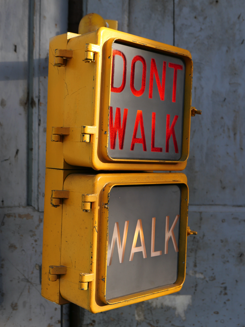 New York feu dont walk americain vintage USA jaune d'origine – Image 3