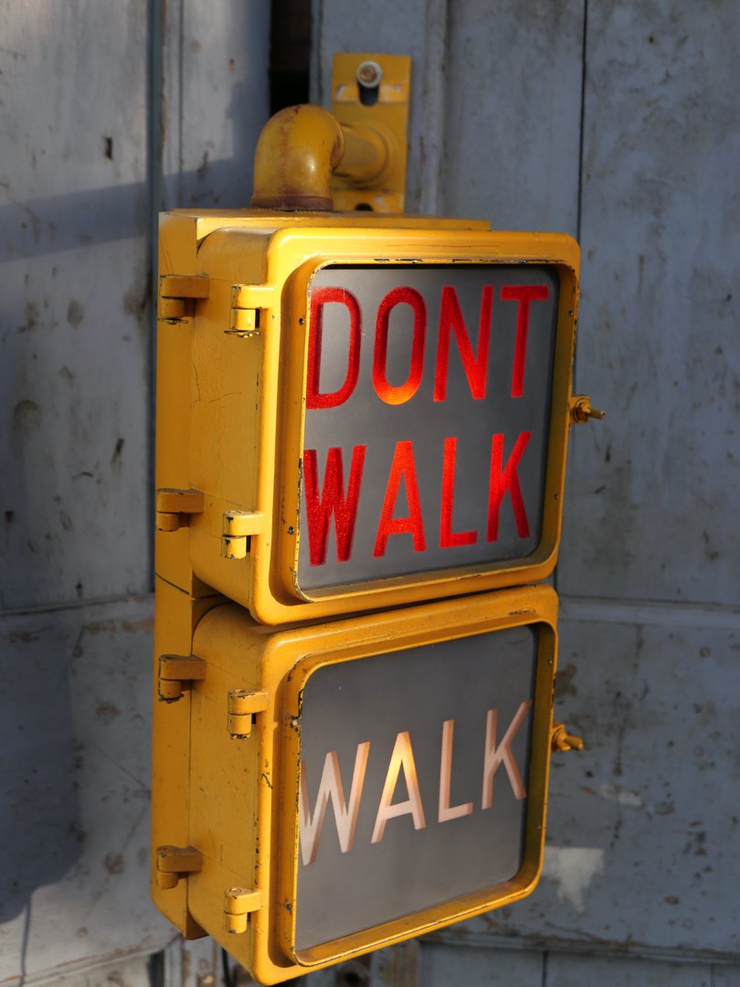 New York feu dont walk americain vintage USA jaune d'origine – Image 4