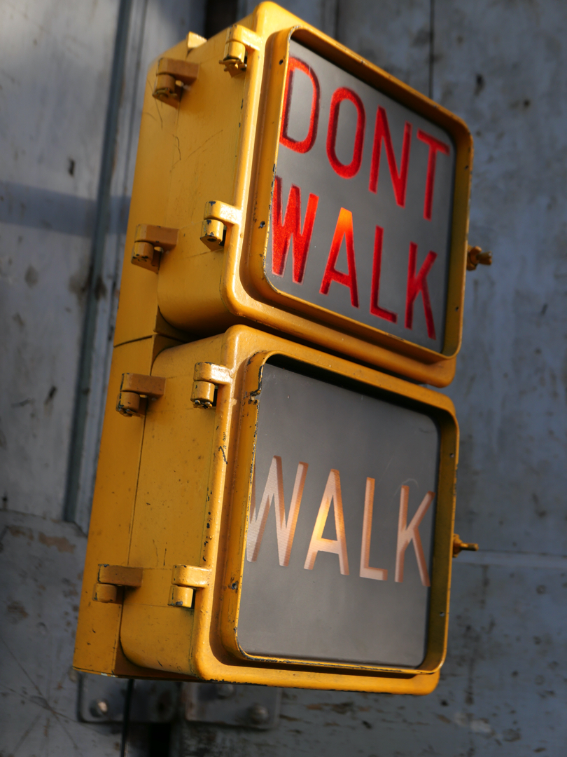 New York feu dont walk americain vintage USA jaune d'origine – Image 5