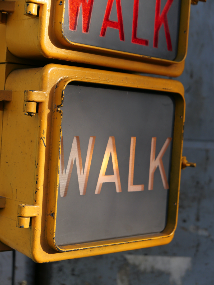 New York feu dont walk americain vintage USA jaune d'origine – Image 7