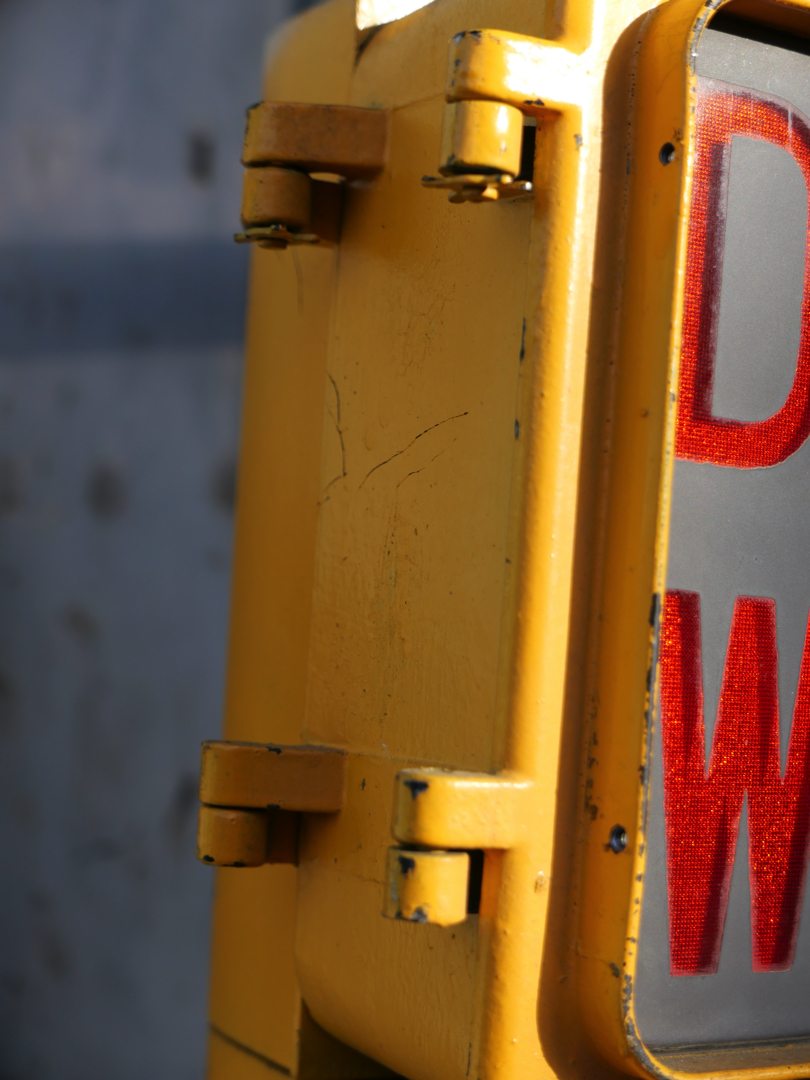 New York feu dont walk americain vintage USA jaune d'origine – Image 8