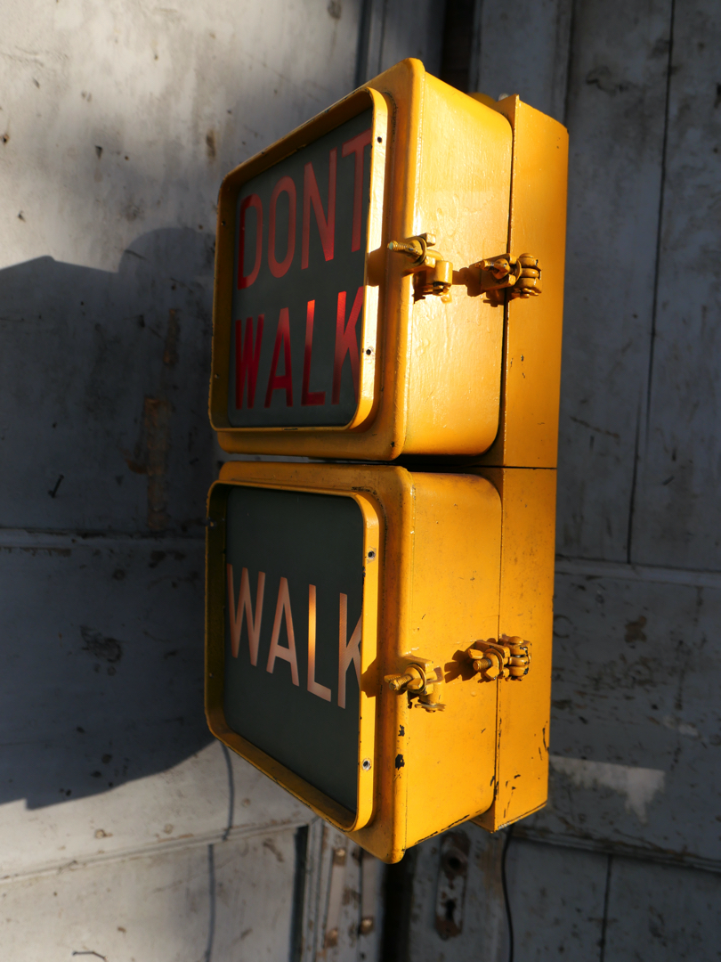 New York feu dont walk americain vintage USA jaune d'origine – Image 11