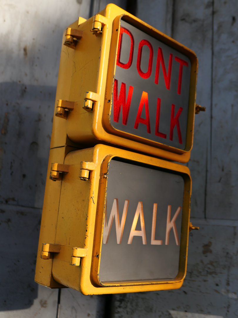 New York feu dont walk americain vintage USA jaune d'origine – Image 15