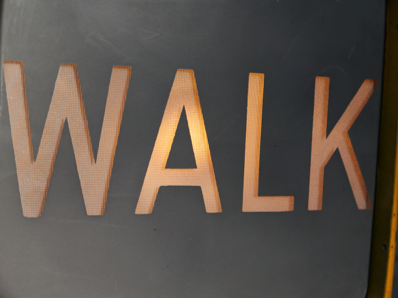 New York feu dont walk americain vintage USA jaune d'origine – Image 17