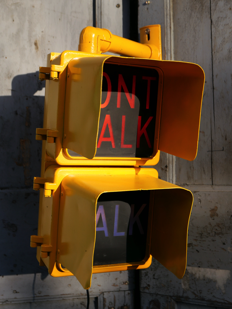 New York feu dont walk americain vintage USA jaune d'origine – Image 2