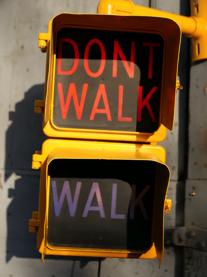 New York feu dont walk americain vintage USA jaune d'origine – Image 3