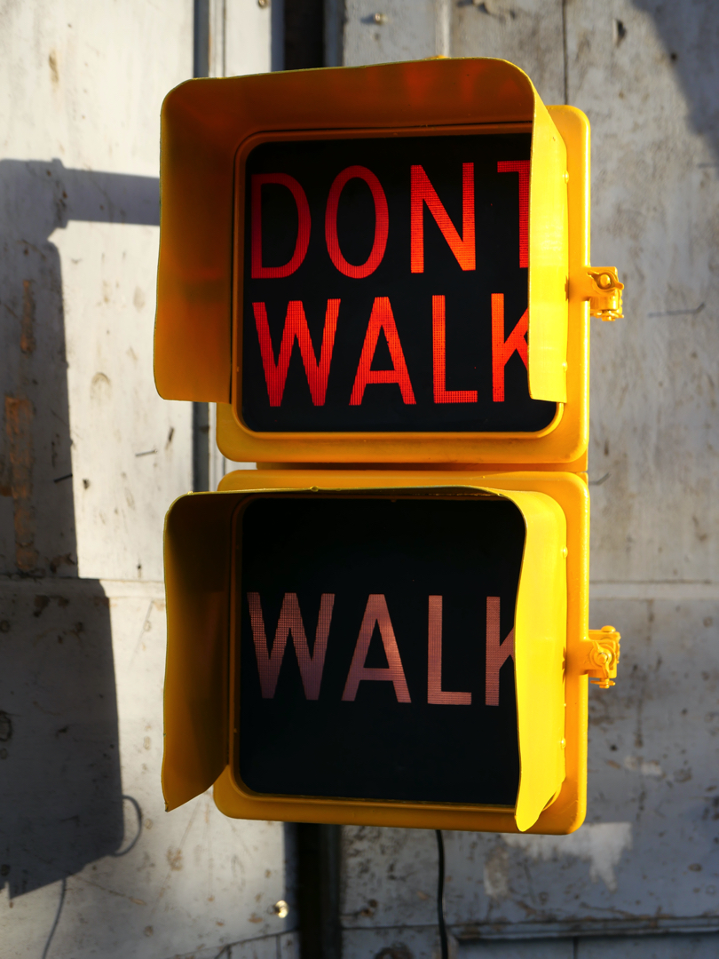 New York feu dont walk americain vintage USA jaune d'origine – Image 10