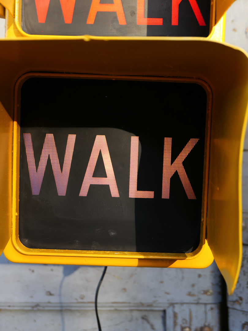 New York feu dont walk americain vintage USA jaune d'origine – Image 9