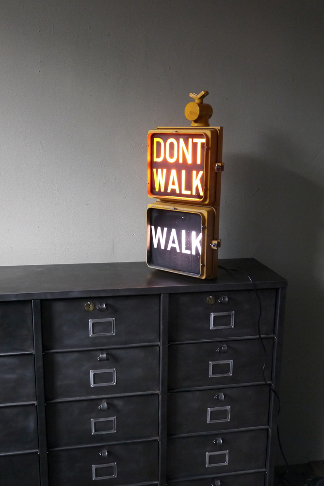 New York feu dont walk americain vintage USA jaune d'origine – Image 4