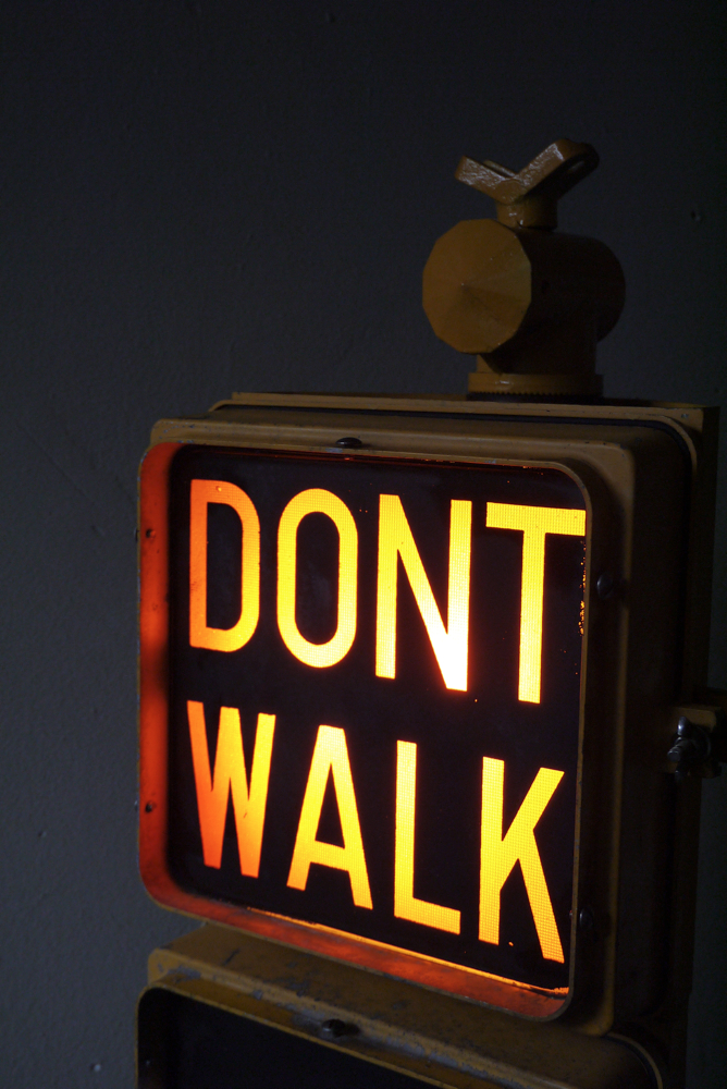 New York feu dont walk americain vintage USA jaune d'origine – Image 5