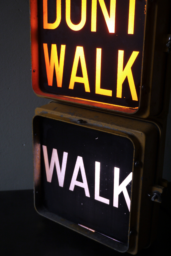 New York feu dont walk americain vintage USA jaune d'origine – Image 6