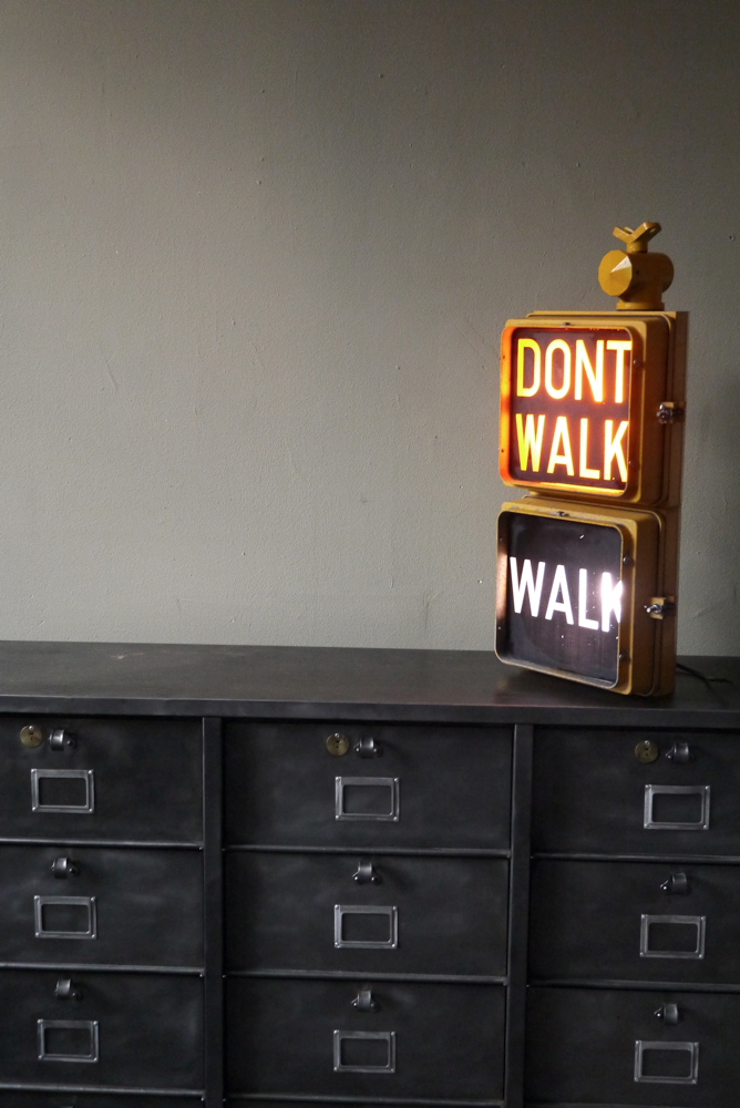 New York feu dont walk americain vintage USA jaune d'origine – Image 13