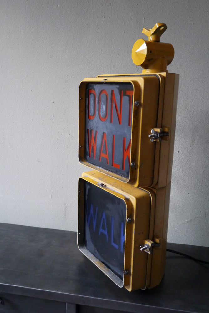 New York feu dont walk americain vintage USA jaune d'origine – Image 7