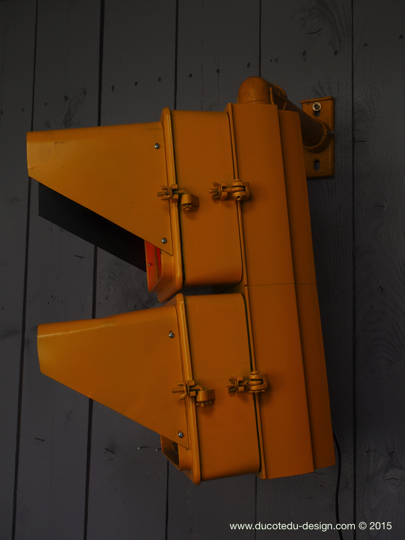 New York feu dont walk americain vintage USA jaune d'origine avec fixations murale – Image 8