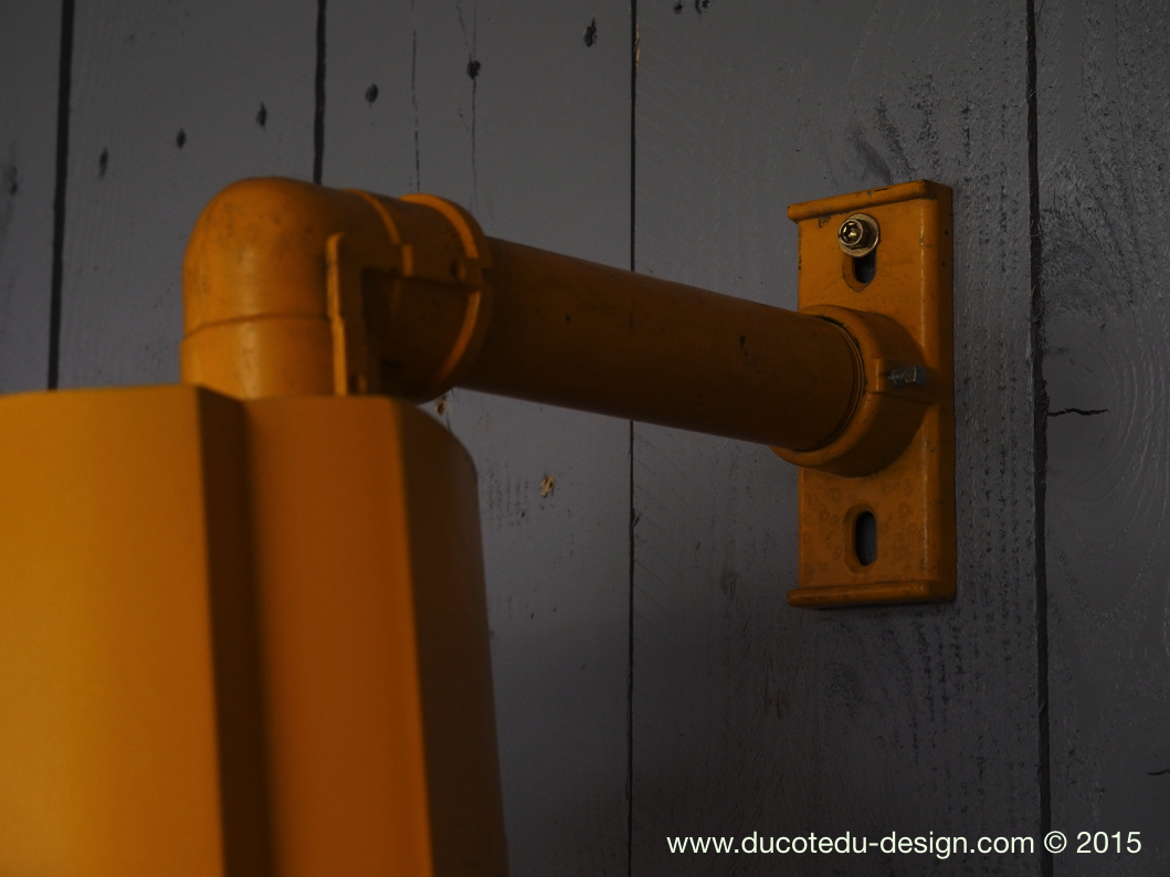 New York feu dont walk americain vintage USA jaune d'origine avec fixations murale – Image 9