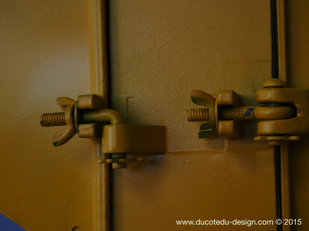 New York feu dont walk americain vintage USA jaune d'origine avec fixations murale – Image 10