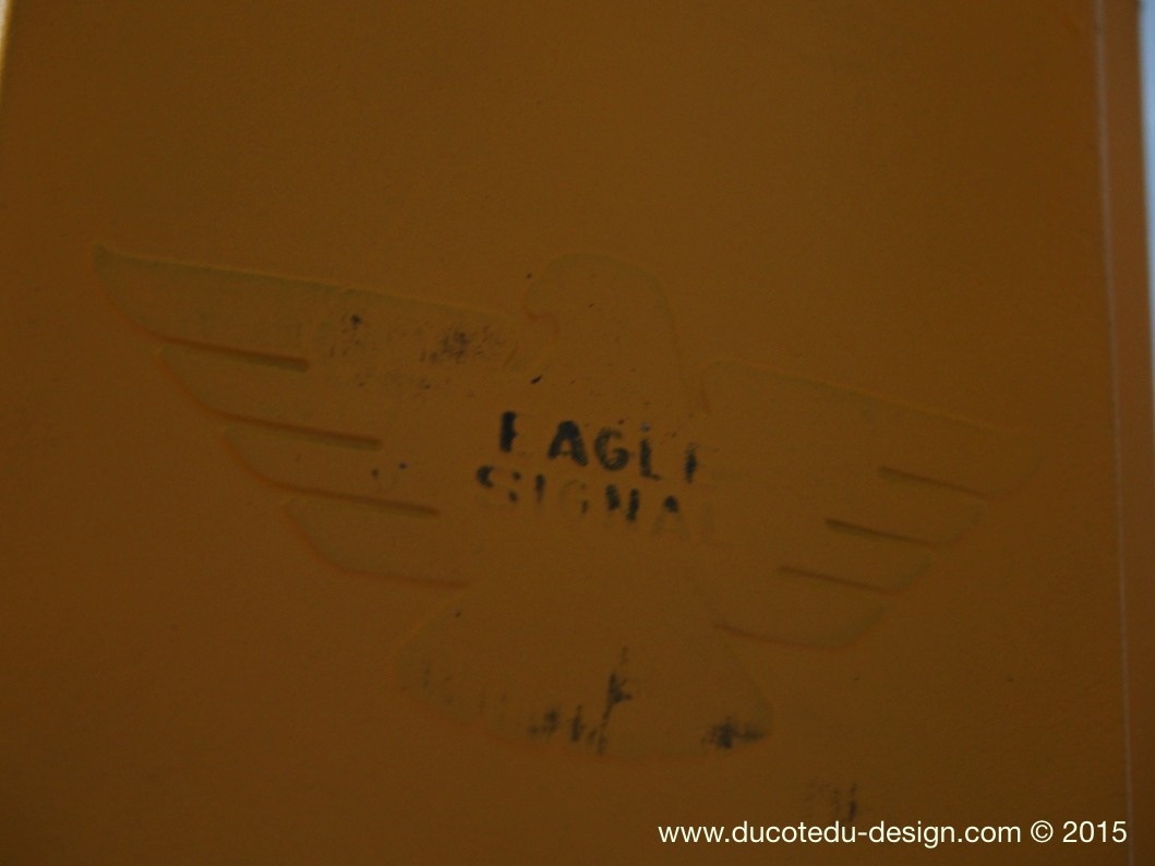 New York feu dont walk americain vintage USA jaune d'origine avec fixations murale – Image 11