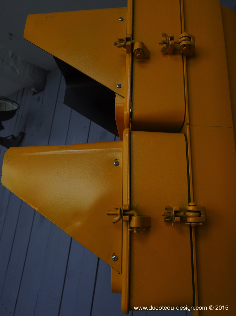 New York feu dont walk americain vintage USA jaune d'origine avec fixations murale – Image 12