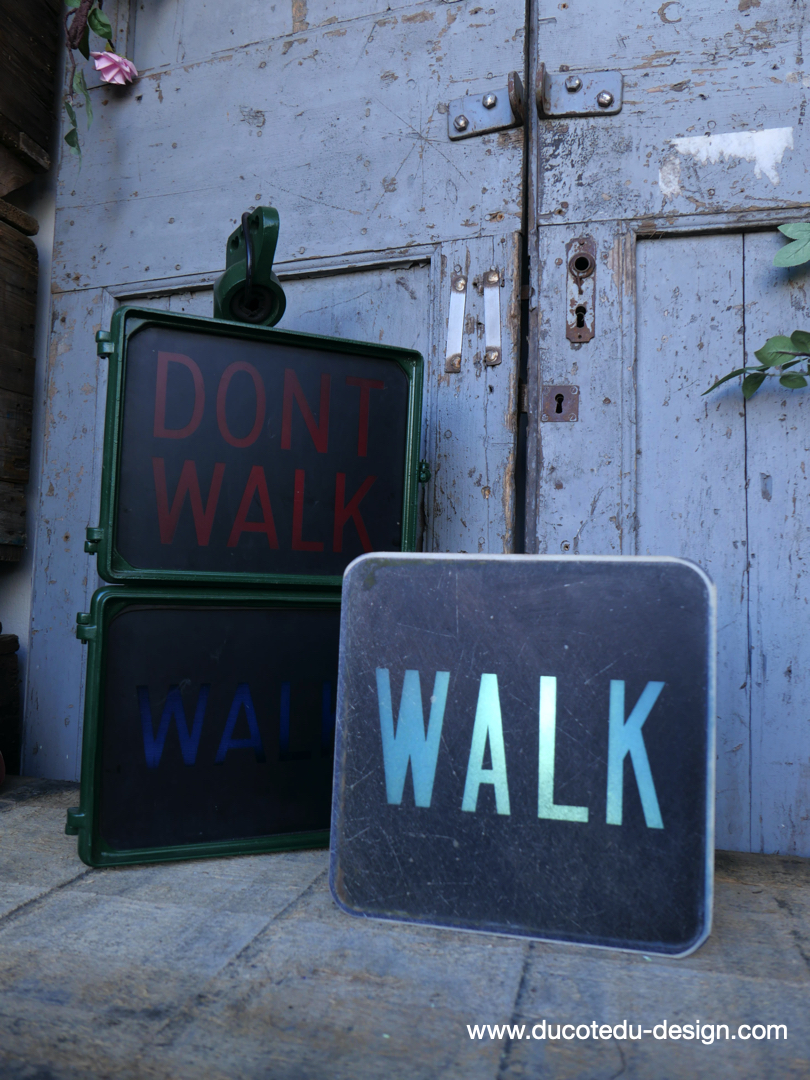 Plaque de feu don t walk americain vintage USA / walk vert – Image 2
