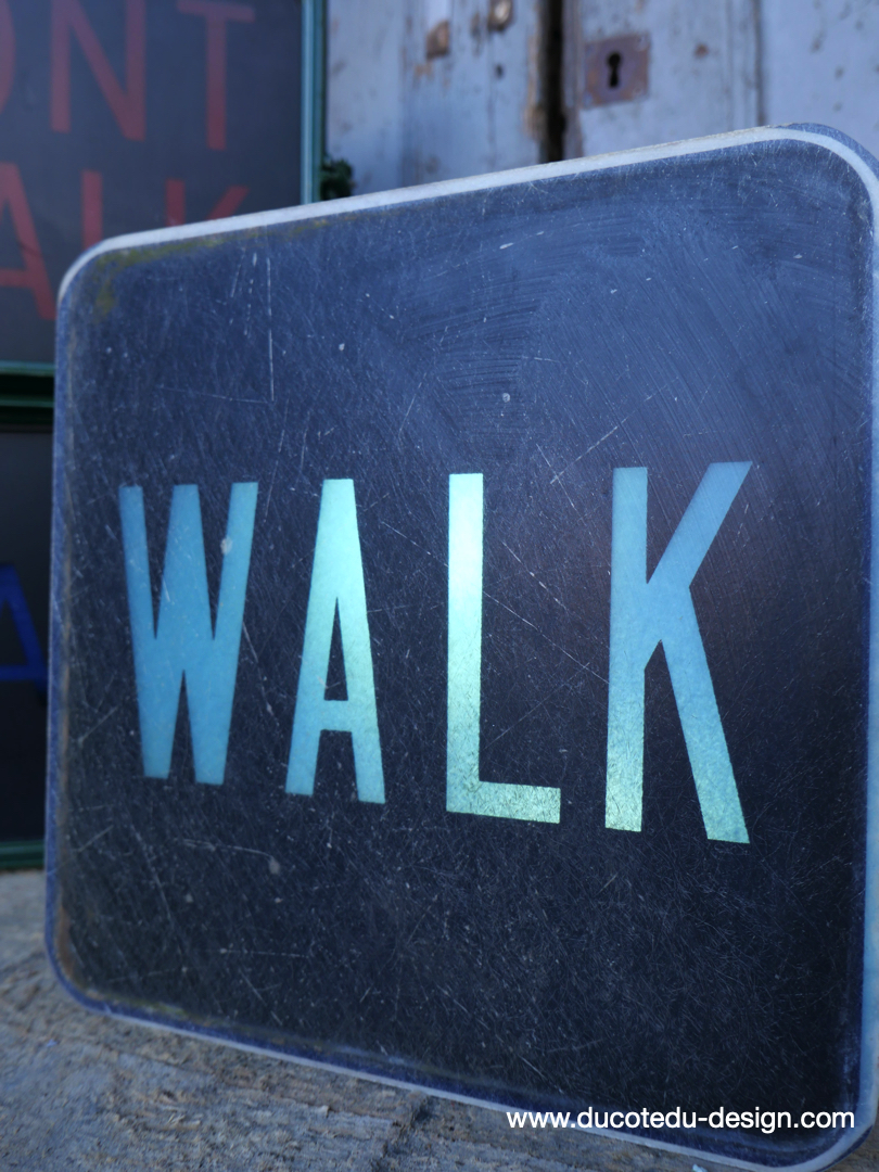 Plaque de feu don t walk americain vintage USA / walk vert – Image 3