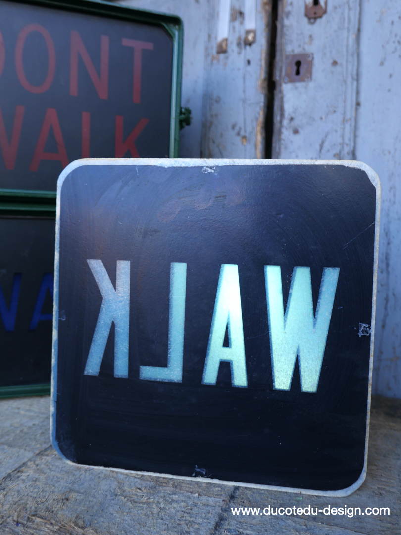 Plaque de feu don t walk americain vintage USA / walk vert – Image 6