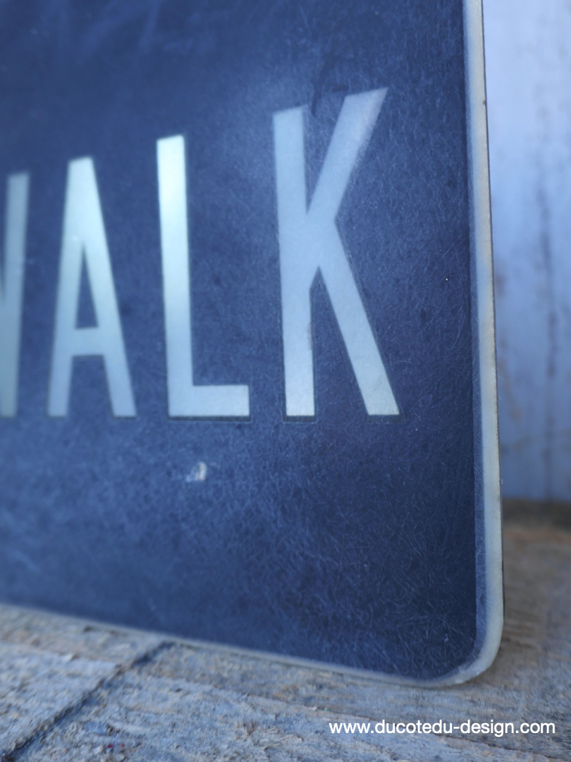 Plaque de feu don t walk americain vintage USA / walk blanc – Image 4