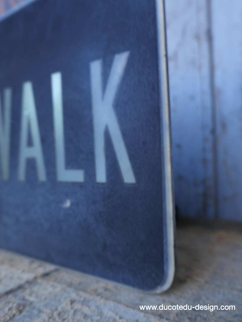 Plaque de feu don t walk americain vintage USA / walk blanc – Image 5