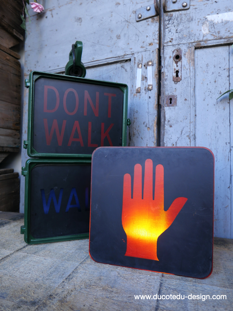 Plaque de feu don t walk americain vintage USA / main stop – Image 2