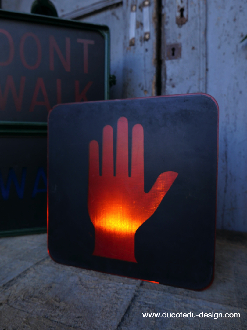 Plaque de feu don t walk americain vintage USA / main stop – Image 3