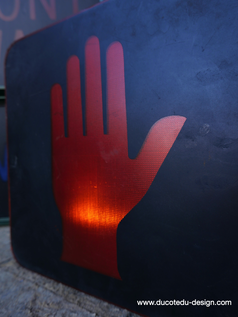 Plaque de feu don t walk americain vintage USA / main stop – Image 4