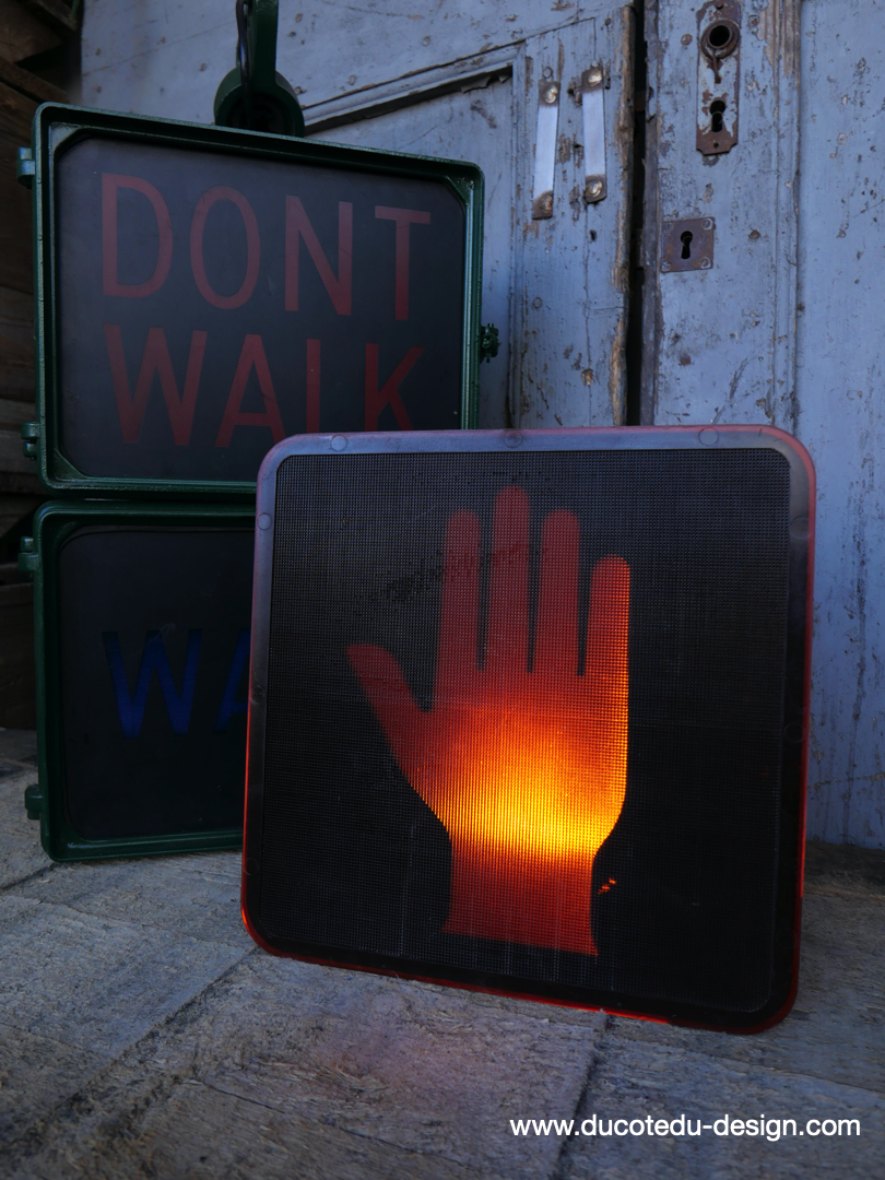 Plaque de feu don t walk americain vintage USA / main stop – Image 6