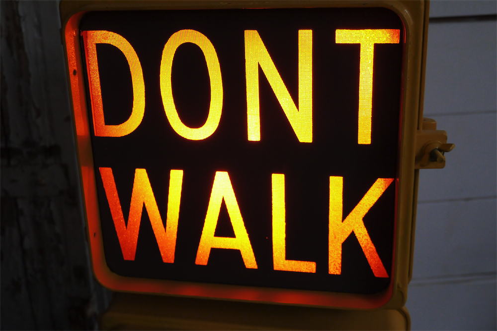 New York feu dont walk americain vintage USA jaune d'origine – Image 5