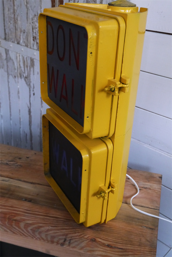 New York feu dont walk americain vintage USA jaune d'origine – Image 6