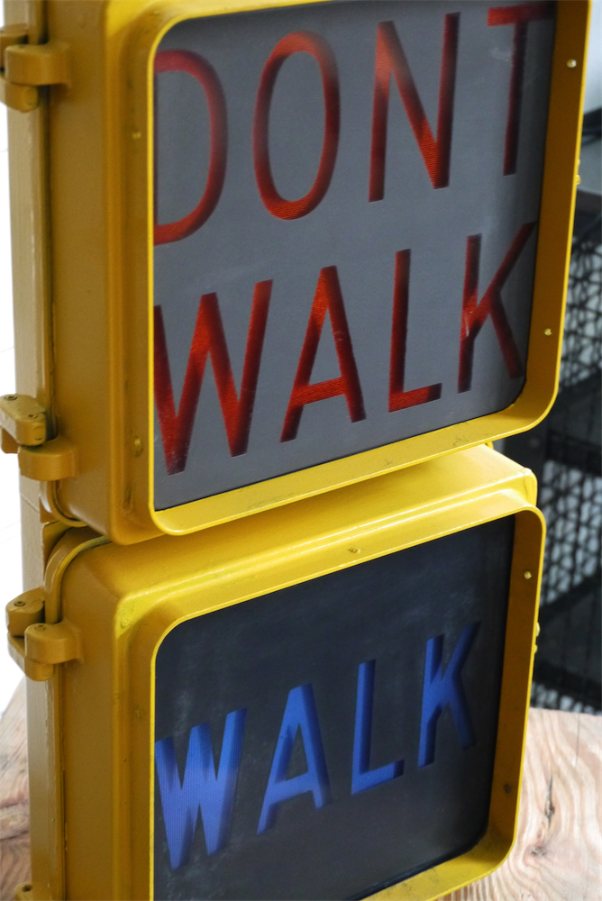 New York feu dont walk americain vintage USA jaune d'origine – Image 7