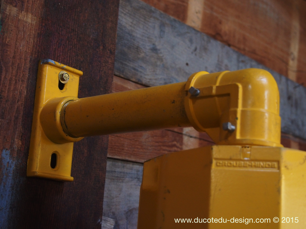 New York feu dont walk americain vintage USA jaune d'origine avec fixations murale – Image 6