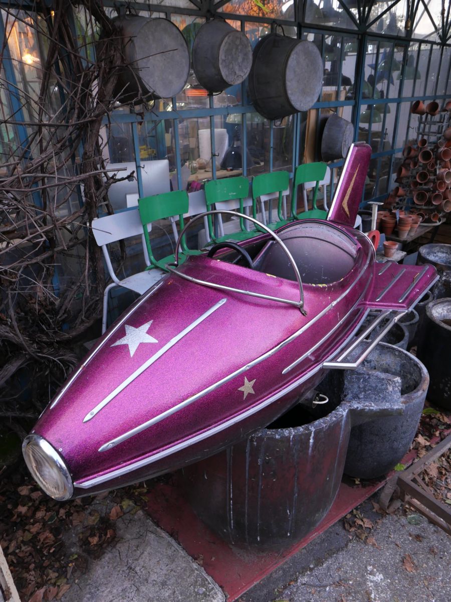 Sujet de manège avion fusée de fête foraine année 1970 – Image 2