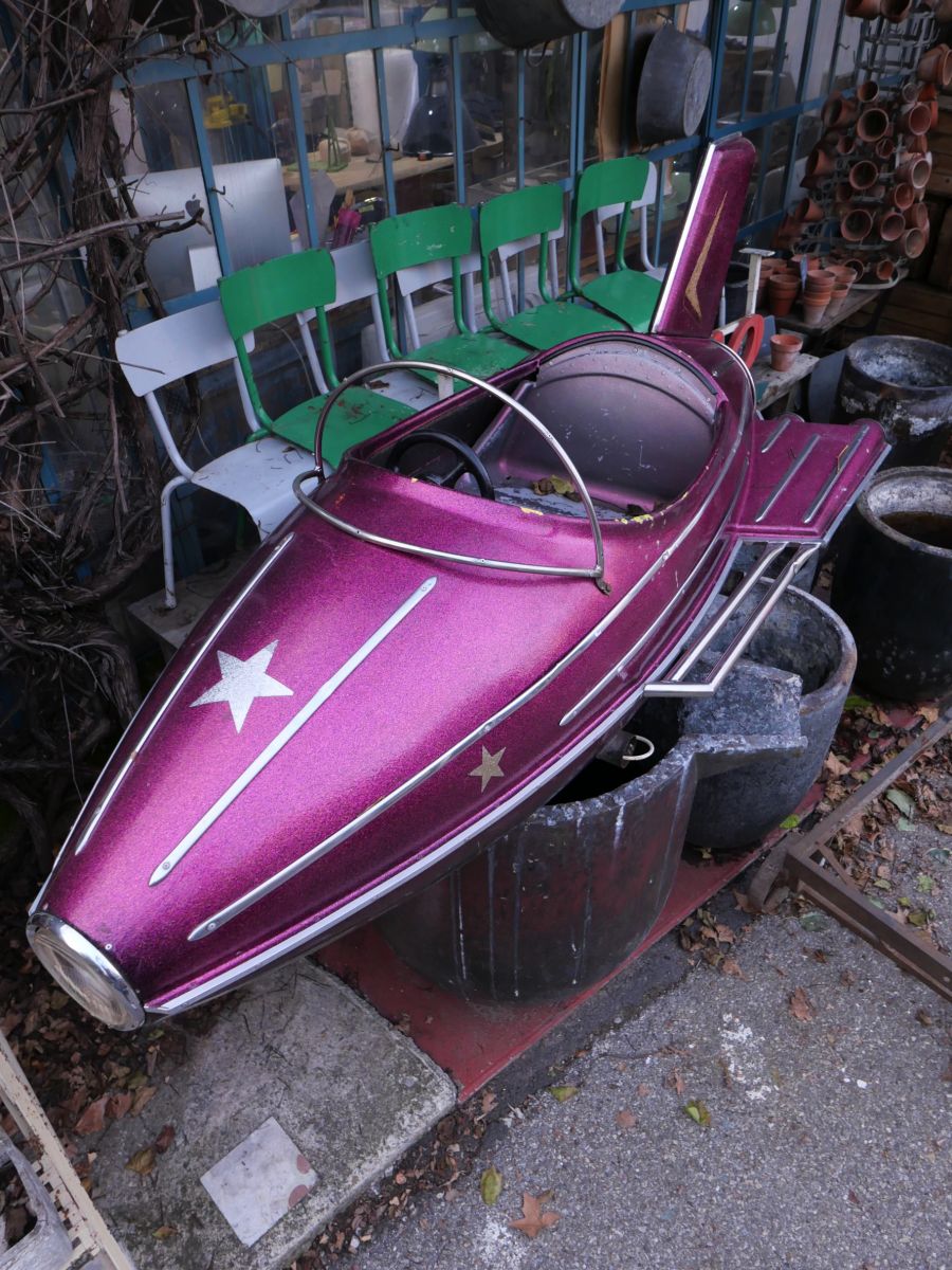 Sujet de manège avion fusée de fête foraine année 1970 – Image 6