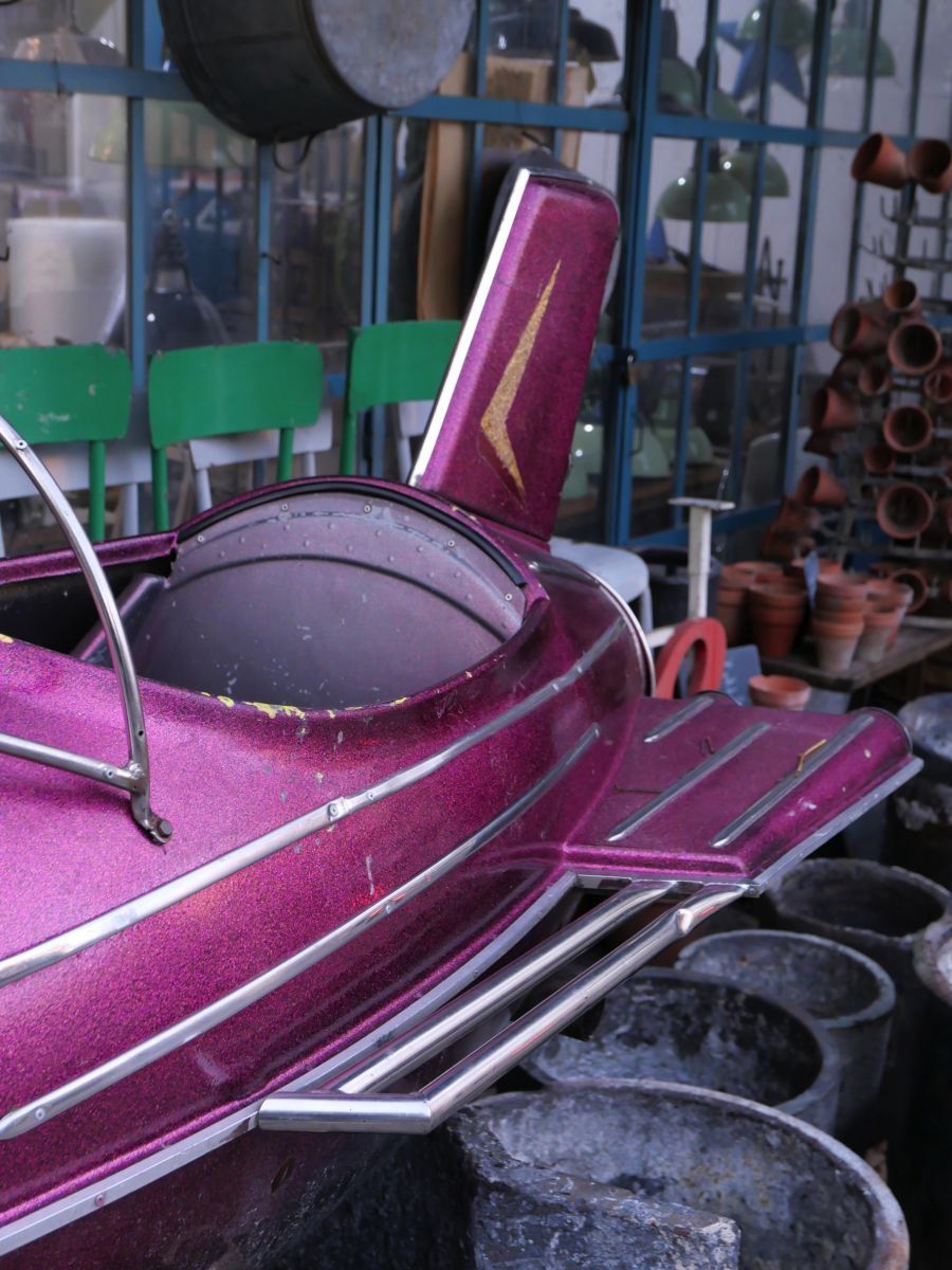 Sujet de manège avion fusée de fête foraine année 1970 – Image 7