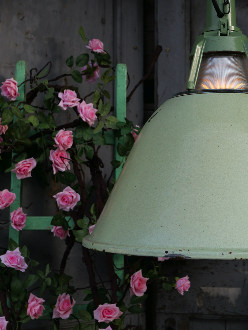 abat jour emaillee vert lampe holophane conique origine Union Sovietique – Image 14