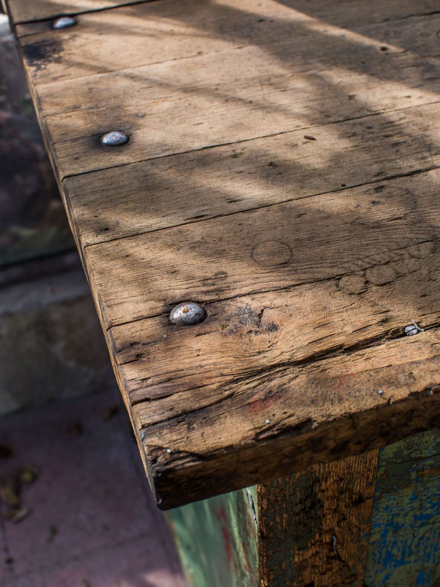 banco de trabajo mecánico industrial muy grande en su estado original - Image 5