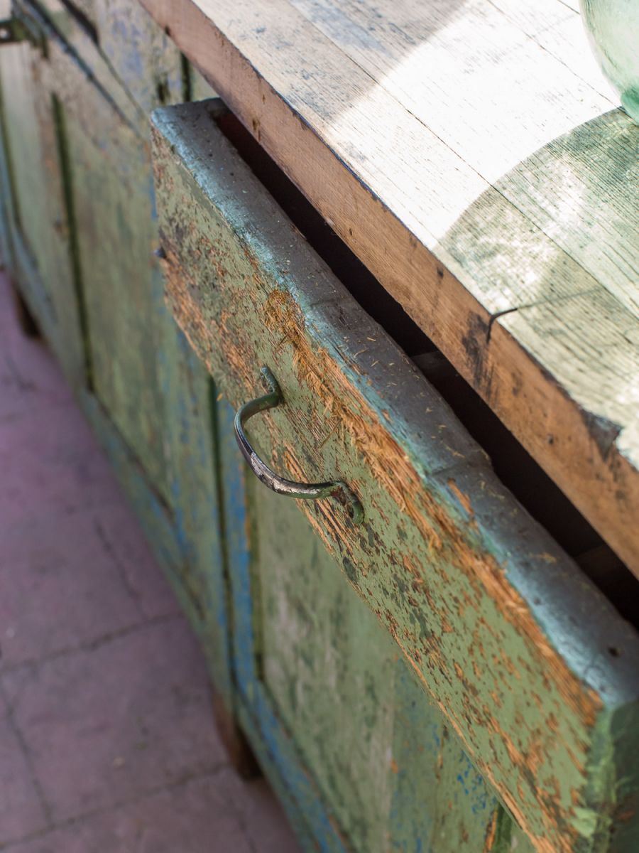 banco de trabajo mecánico industrial muy grande en su estado original - Image 7