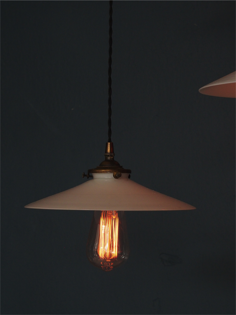 abat jour atelier opaline lampe industrielle – Image 3